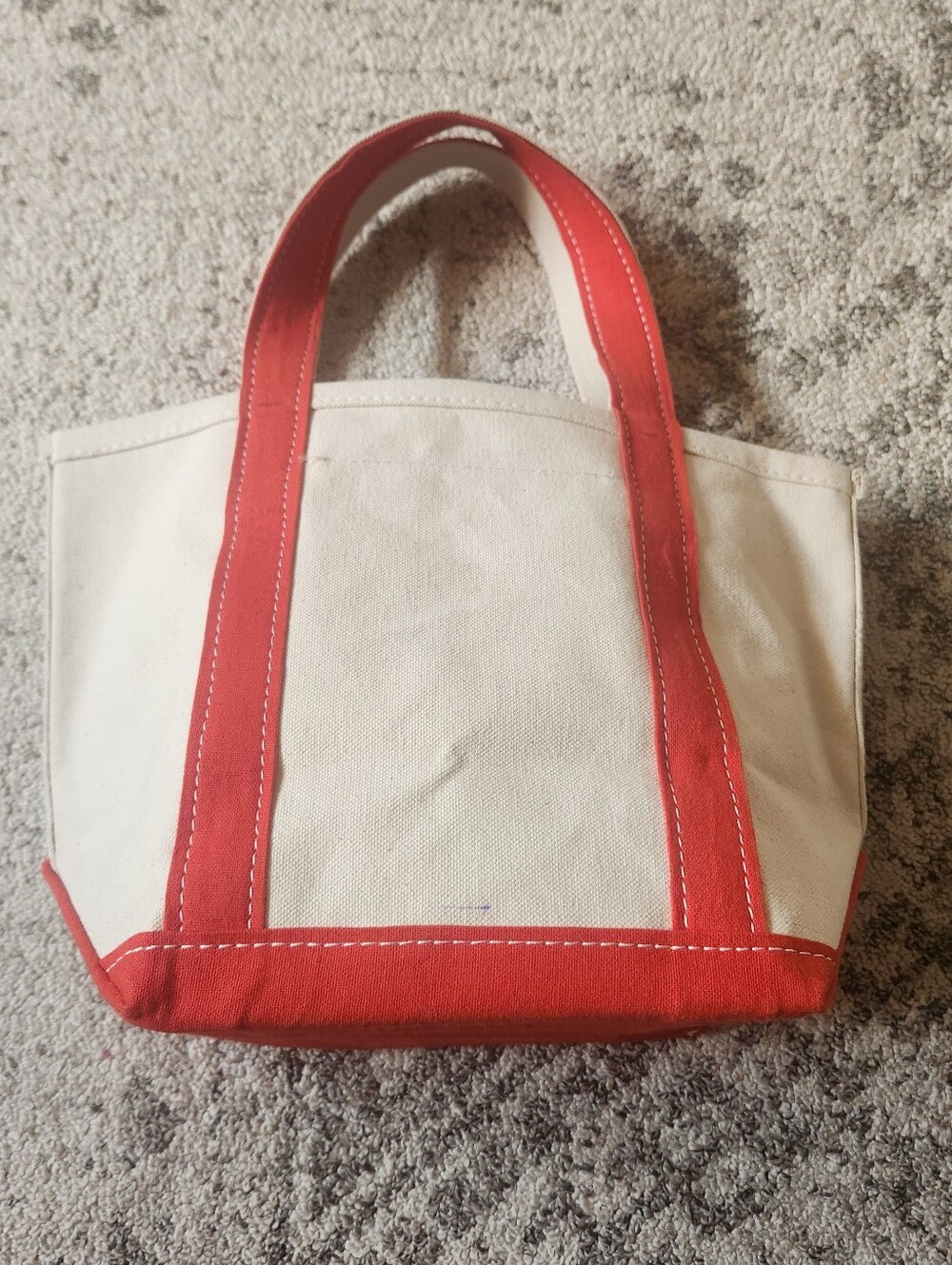 Anthropologie Cream Canvas Tote with Coral Trim and Beaded Cocktail Motif - Picture 7 of 11
